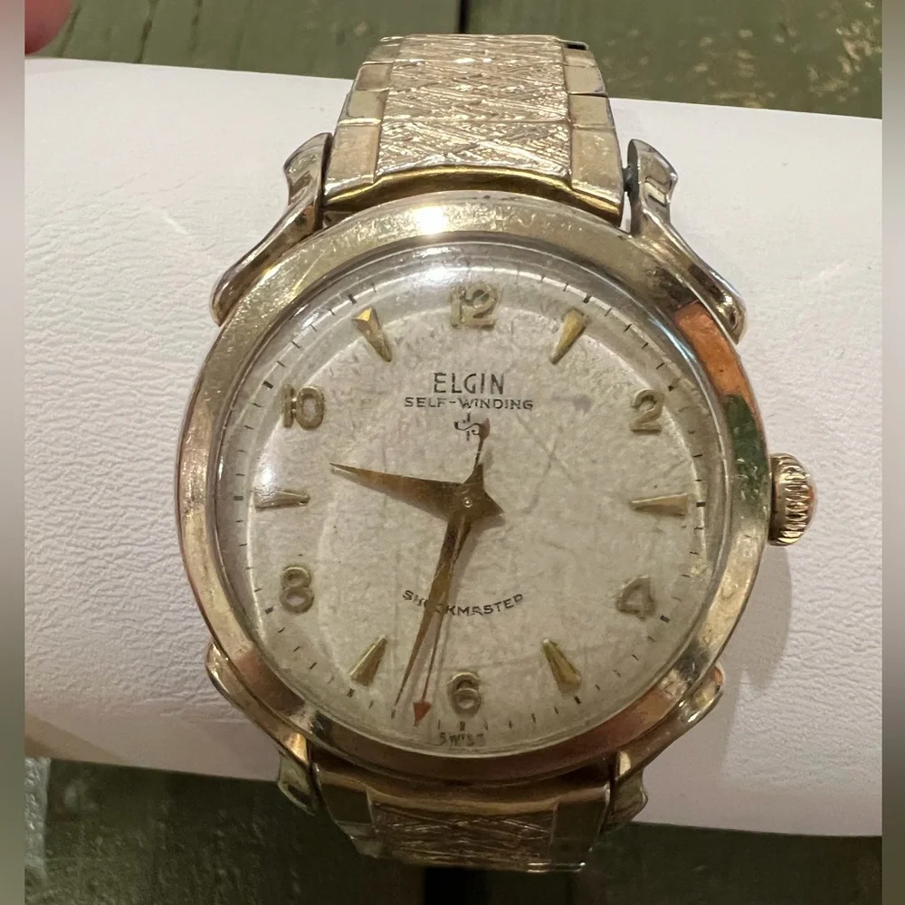 Vintage Elgin Self-Winding Shockmaster Gold Men's Watch